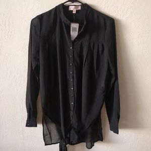 NWT Philosophy Tie Front Black Blouse XS